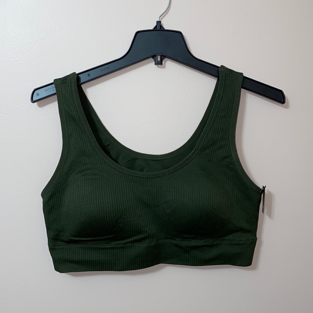 Torrid Olive green rib scoop neck seamless bralette